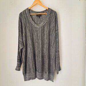 Lane Bryant Women Knit Top Long Sleeve Gray Color Plus Size 26/28